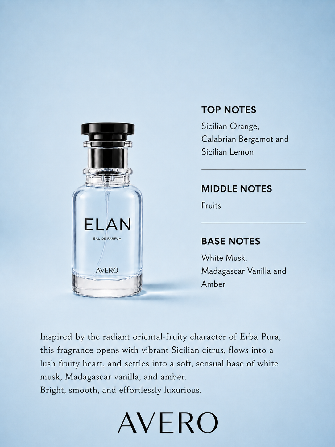 Avero Elan – Unisex Eau de Parfum 50ml | Inspired by Xerjoff Erba Pura