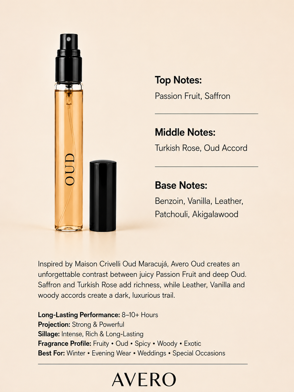 Avero Oud – Extrait de Parfum | Inspired by Oud Maracujá