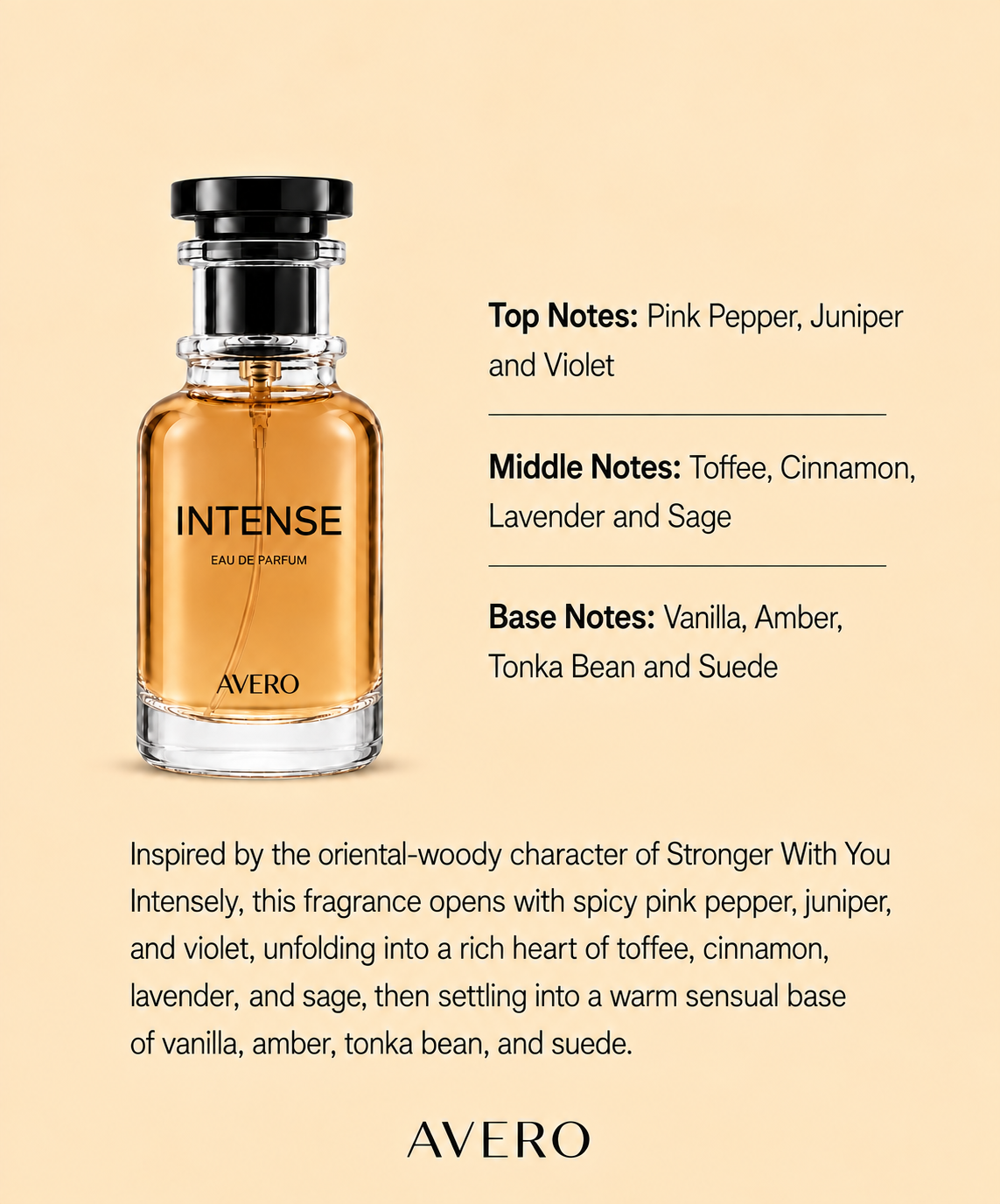 Avero Intense Eau de Parfum 50ml | Inspired by Stronger With You Intensely