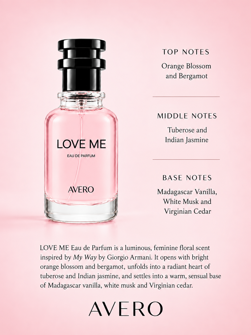 Avero Love Me Eau de Parfum 50ml | Inspired by My Way by Giorgio Armani