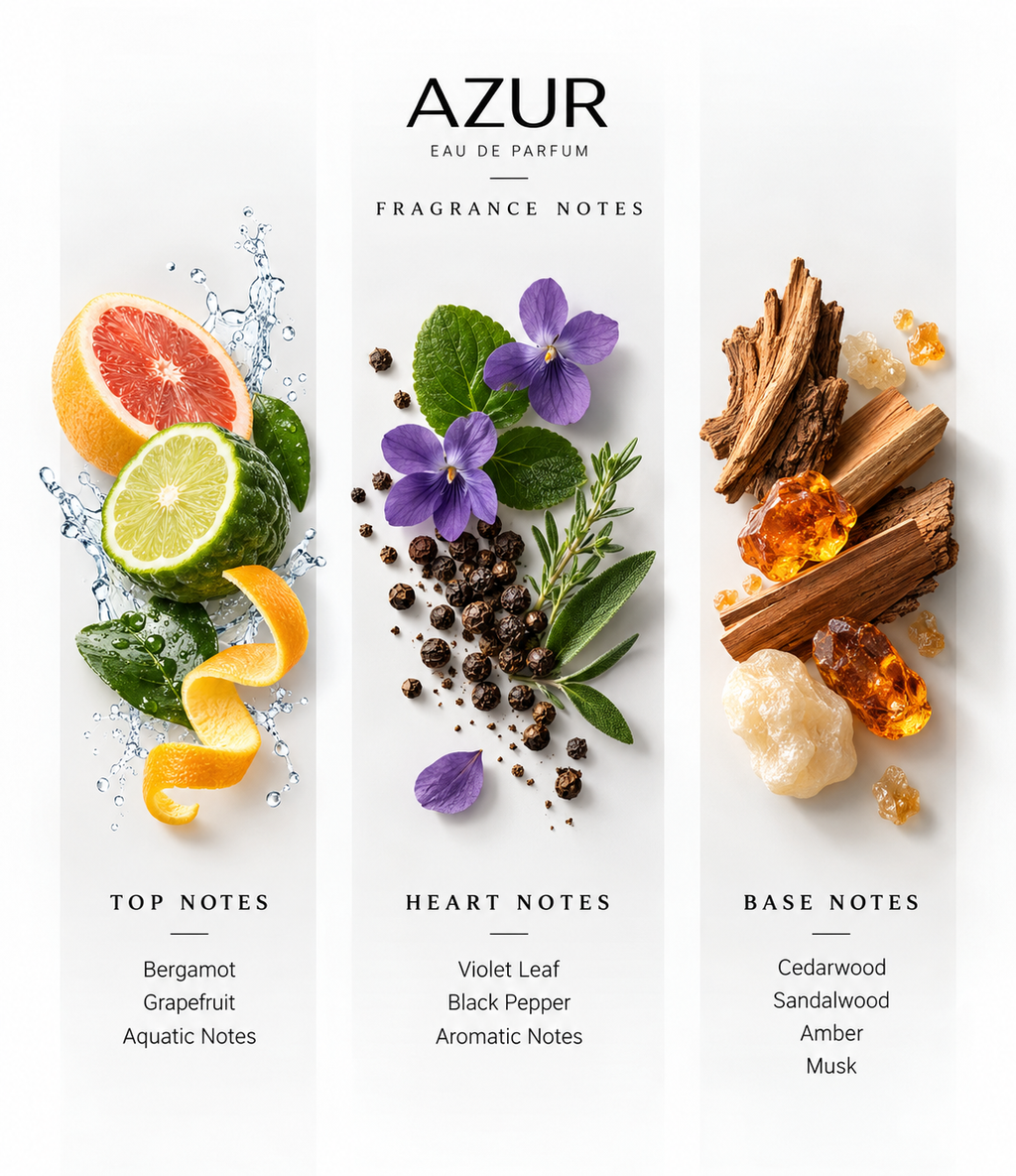 Avero Azur Eau de Parfum 50ml | Hybrid Version - Inspired by Bleu de Chanel Parfum X Versace Dylan Blue